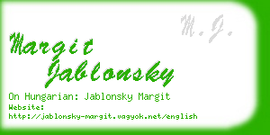 margit jablonsky business card